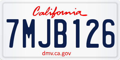 CA license plate 7MJB126