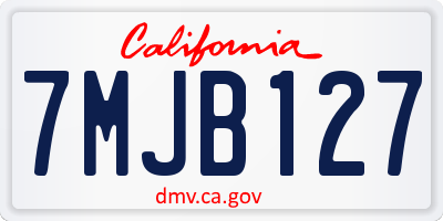 CA license plate 7MJB127