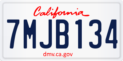 CA license plate 7MJB134