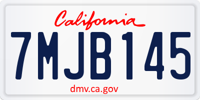 CA license plate 7MJB145