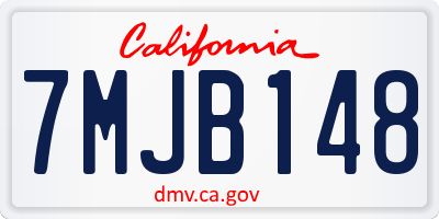 CA license plate 7MJB148