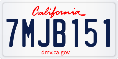 CA license plate 7MJB151