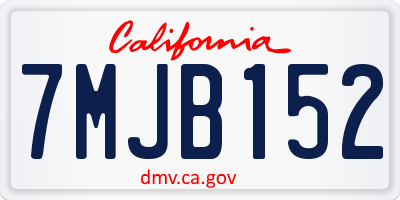 CA license plate 7MJB152