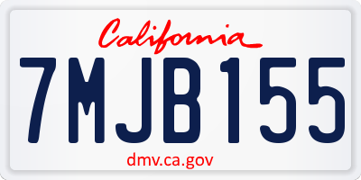 CA license plate 7MJB155