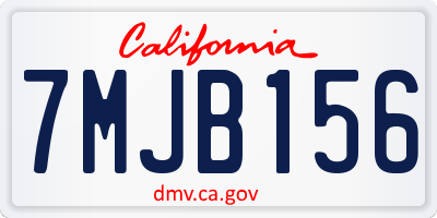 CA license plate 7MJB156