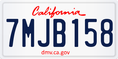 CA license plate 7MJB158