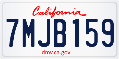 CA license plate 7MJB159