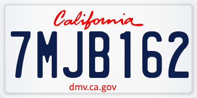 CA license plate 7MJB162