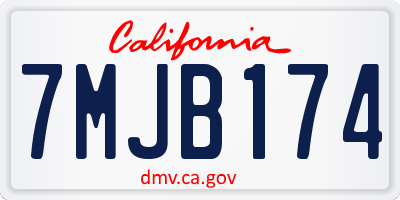CA license plate 7MJB174