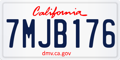 CA license plate 7MJB176