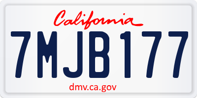 CA license plate 7MJB177