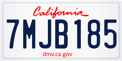 CA license plate 7MJB185