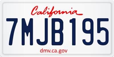 CA license plate 7MJB195