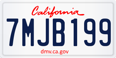 CA license plate 7MJB199