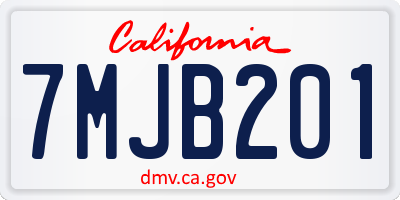 CA license plate 7MJB201