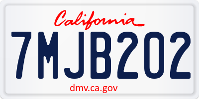 CA license plate 7MJB202