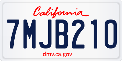 CA license plate 7MJB210