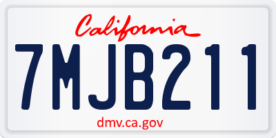 CA license plate 7MJB211