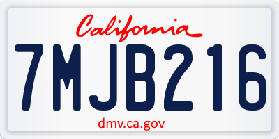 CA license plate 7MJB216