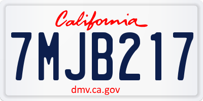 CA license plate 7MJB217
