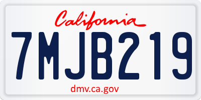 CA license plate 7MJB219