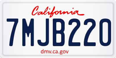CA license plate 7MJB220