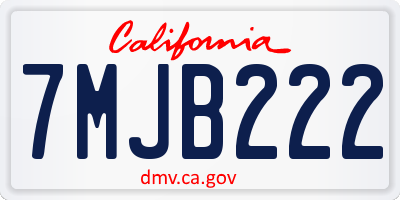 CA license plate 7MJB222