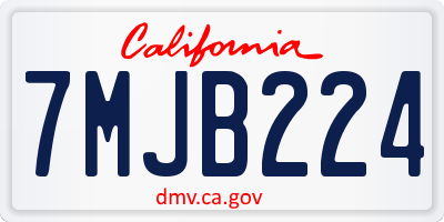 CA license plate 7MJB224