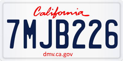 CA license plate 7MJB226