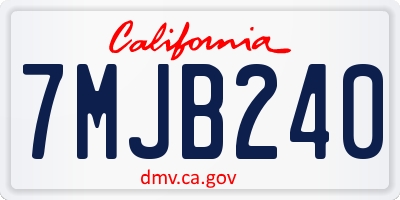 CA license plate 7MJB240