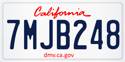 CA license plate 7MJB248