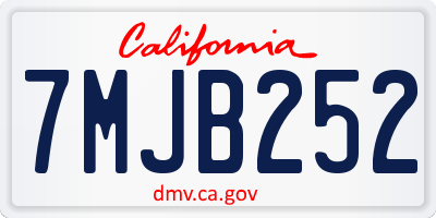 CA license plate 7MJB252
