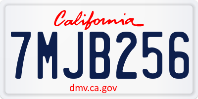CA license plate 7MJB256
