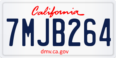 CA license plate 7MJB264