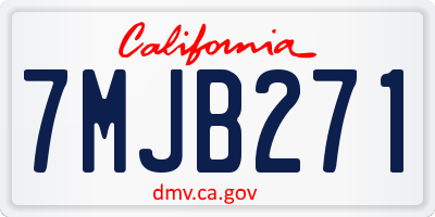 CA license plate 7MJB271