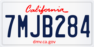 CA license plate 7MJB284