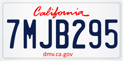 CA license plate 7MJB295