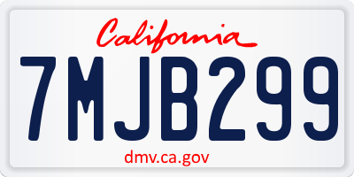CA license plate 7MJB299