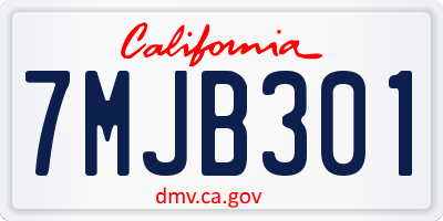 CA license plate 7MJB301