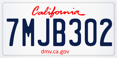 CA license plate 7MJB302