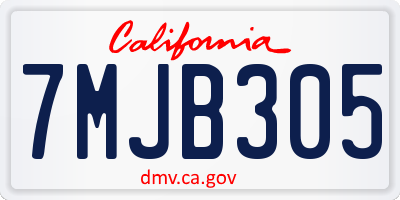 CA license plate 7MJB305