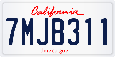 CA license plate 7MJB311