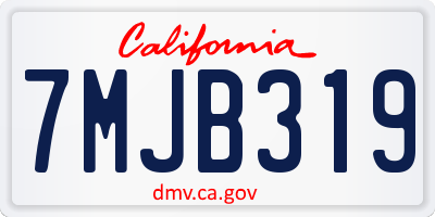CA license plate 7MJB319