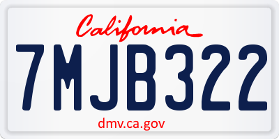 CA license plate 7MJB322