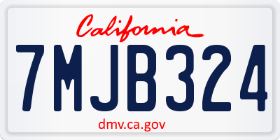 CA license plate 7MJB324