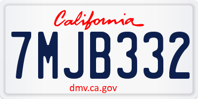 CA license plate 7MJB332