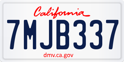 CA license plate 7MJB337