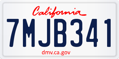 CA license plate 7MJB341