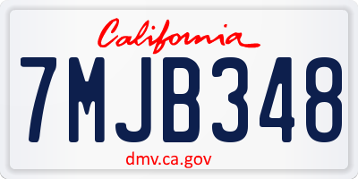 CA license plate 7MJB348