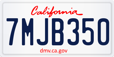 CA license plate 7MJB350